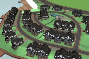 Sketchup住宅模型|别墅群,古典风格-BIM建筑网