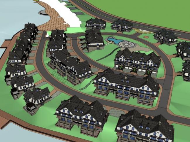 Sketchup住宅模型|别墅群,古典风格 Sketchup住宅模型|别墅群,古典风格