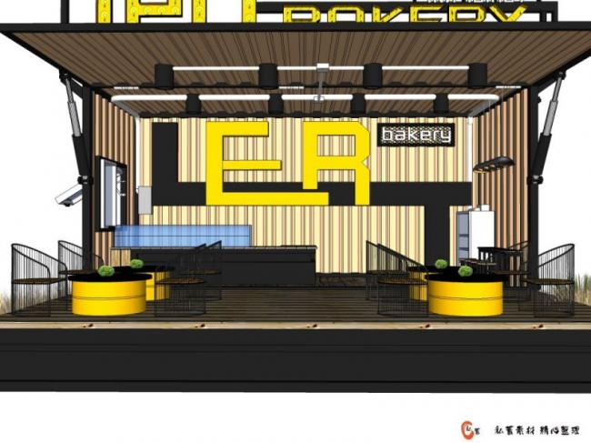 Sketchup商业模型|商店,低层,现代风格 Sketchup商业模型|商店,低层,现代风格