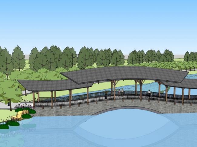 Sketchup古建筑模型|桥,中式风格,古建 Sketchup古建筑模型|桥,中式风格,古建