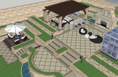 Sketchup景观模型|别墅庭院景观,古典风格-BIM建筑网