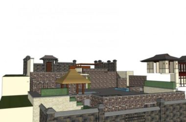 Sketchup景观模型|庭院景观,新中式风格-BIM建筑网