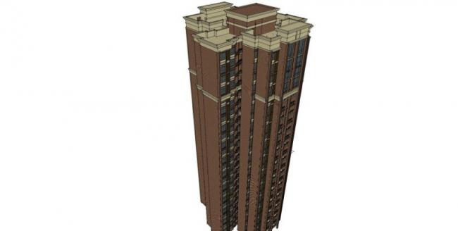 Sketchup住宅模型|高层住宅,古典风格 Sketchup住宅模型|高层住宅,古典风格