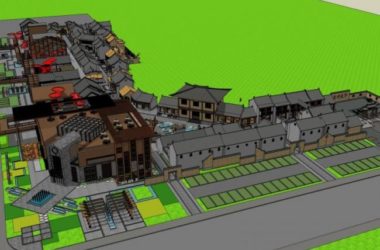 Sketchup商业模型|多层商业街，中式风格-BIM建筑网