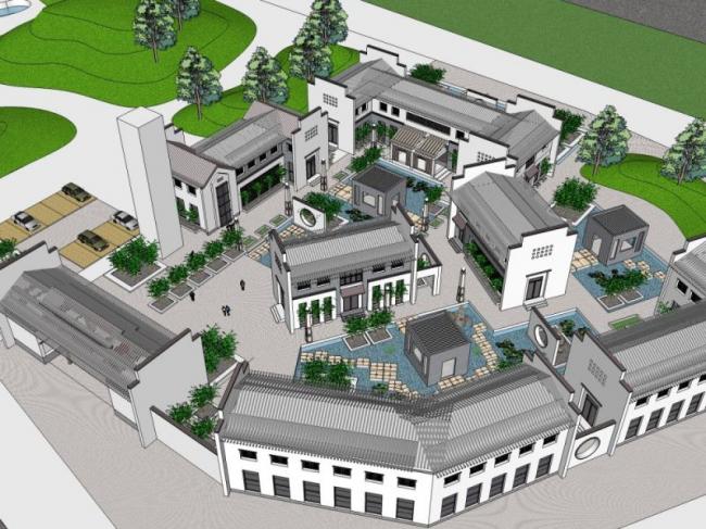 Sketchup商业模型|多层会所,中式风格 Sketchup商业模型|多层会所,中式风格