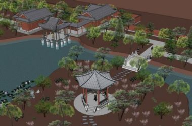 Sketchup景观模型|园林景观,中式园林,中式风格-BIM建筑网