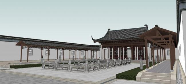 Sketchup住宅模型|园林,中式风格 Sketchup住宅模型|园林,中式风格