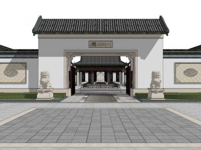Sketchup住宅模型|园林,中式风格 Sketchup住宅模型|园林,中式风格