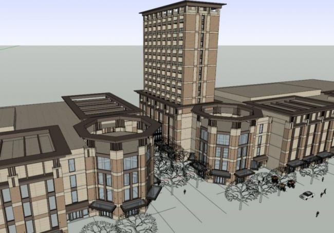 Sketchup商业模型|多层商业街,现代风格 Sketchup商业模型|多层商业街,现代风格