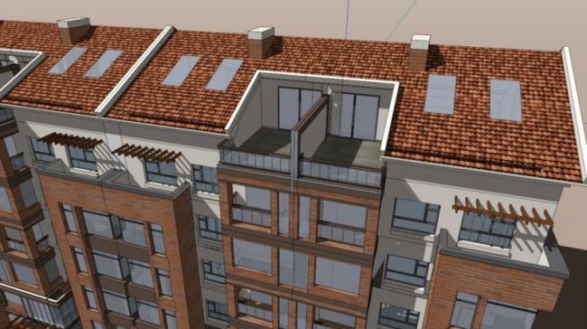 Sketchup住宅模型|多层住宅,古典风格 Sketchup住宅模型|多层住宅,古典风格