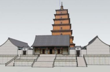 Sketchup古建筑模型|多层寺庙古庙院落,中式风格,古建-BIM建筑网