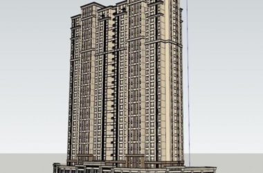 Sketchup住宅模型|高层住宅,底层商业,古典风格-BIM建筑网