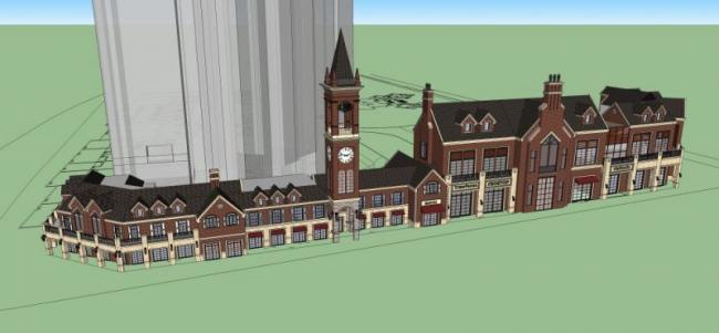 Sketchup商业模型|商业街,英式风格,古典 Sketchup商业模型|商业街,英式风格,古典