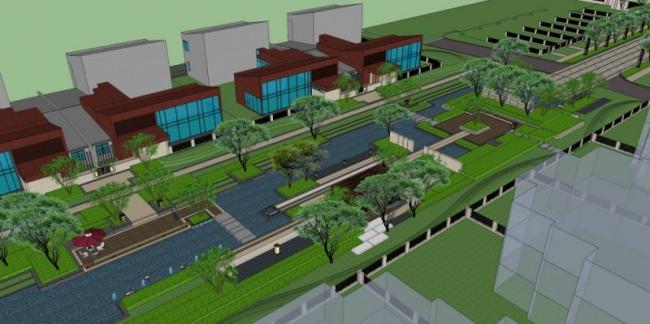 Sketchup住宅模型|多层住宅区,现代风格 Sketchup住宅模型|多层住宅区,现代风格