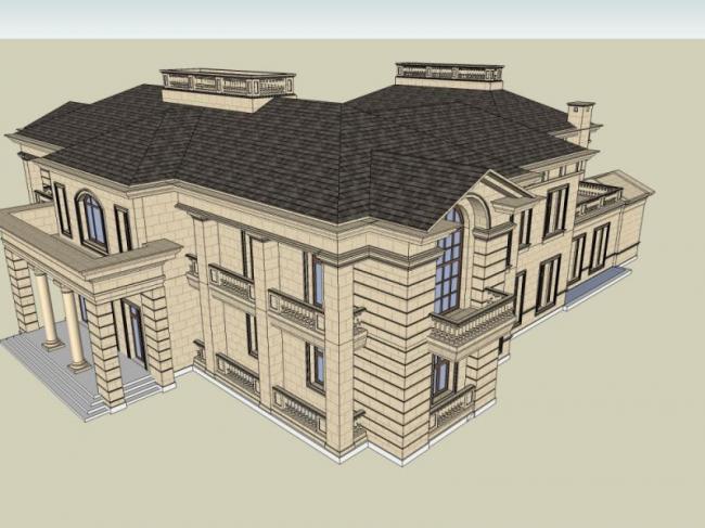 Sketchup商业模型|会所,古典风格 Sketchup商业模型|会所,古典风格