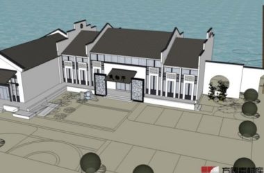 Sketchup车站路桥|候船厅,现代中式风格-BIM建筑网
