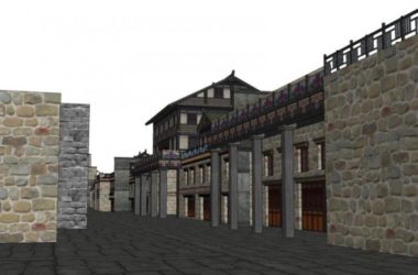 Sketchup商业模型|多层商业街，中式风格-BIM建筑网