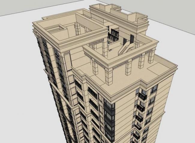 Sketchup住宅模型|高层住宅,古典风格 Sketchup住宅模型|高层住宅,古典风格