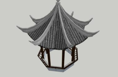 Sketchup小品模型|亭子,中式风格,小品-BIM建筑网