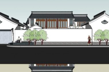 Sketchup商业模型|多层会所，现代中式风格-BIM建筑网