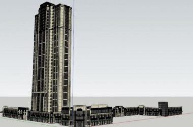 Sketchup住宅模型|超高层住宅及底层商业,西方古典风格-BIM建筑网