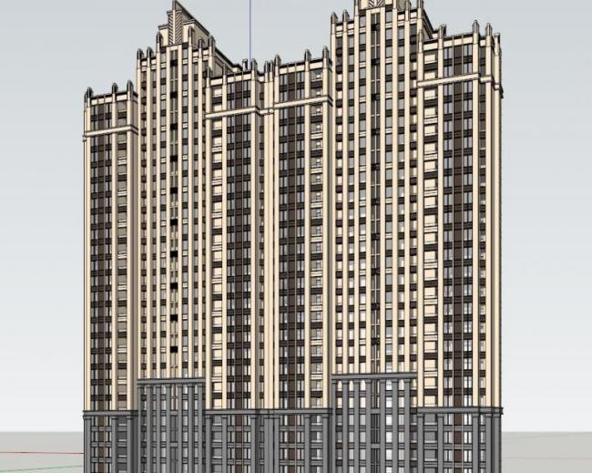 Sketchup住宅模型|高层住宅,古典风格 Sketchup住宅模型|高层住宅,古典风格