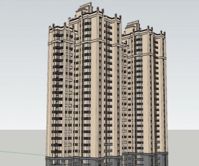 Sketchup住宅模型|高层住宅,古典风格 Sketchup住宅模型|高层住宅,古典风格