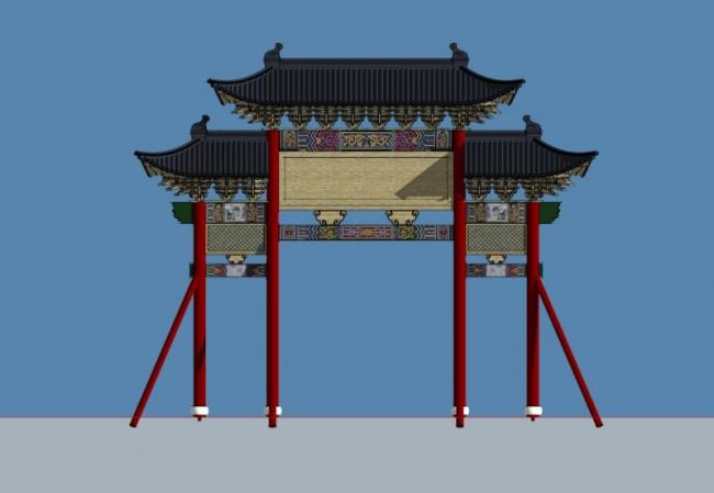 Sketchup古建筑模型|牌楼,古建,中式风格 Sketchup古建筑模型|牌楼,古建,中式风格