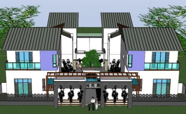 Sketchup住宅模型|合院,中式风格 Sketchup住宅模型|合院,中式风格