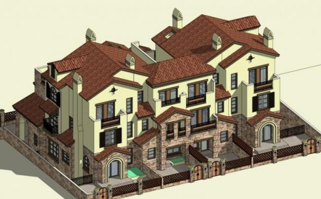Sketchup住宅模型|花园洋房,古典风格 Sketchup住宅模型|花园洋房,古典风格