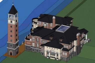 Sketchup文化模型|多层活动中心,带钟塔,文化建筑,古典风格-BIM建筑网