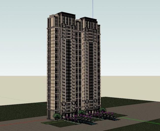 Sketchup住宅模型|高层住宅,古典风格 Sketchup住宅模型|高层住宅,古典风格