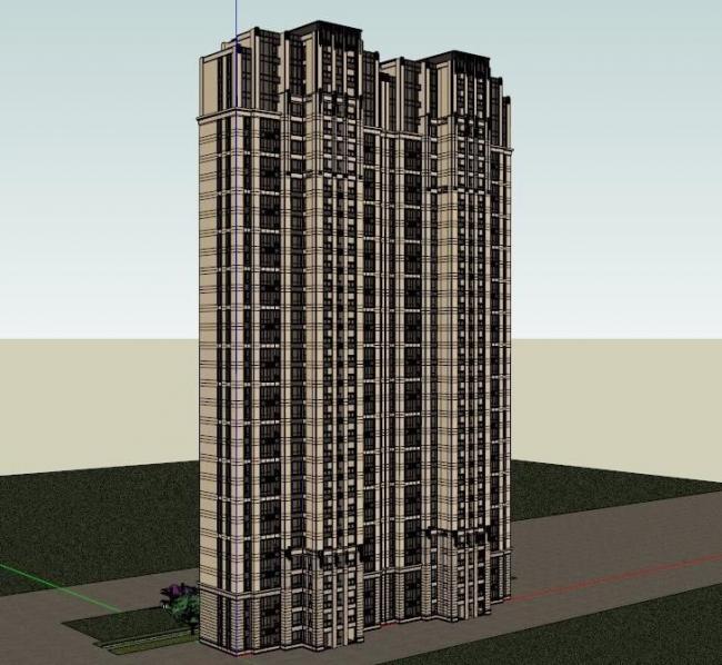 Sketchup住宅模型|高层住宅,古典风格 Sketchup住宅模型|高层住宅,古典风格