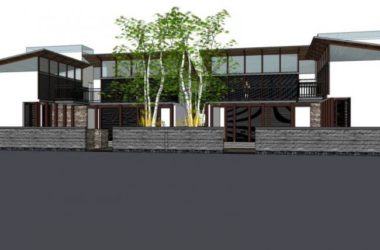 Sketchup住宅模型|四合院,现代中式风格-BIM建筑网