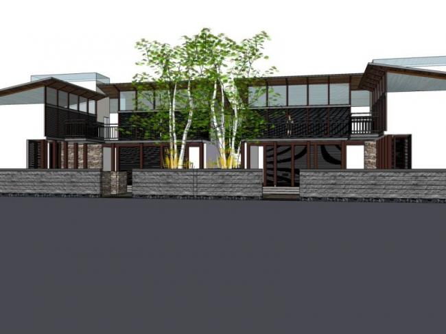 Sketchup住宅模型|四合院,现代中式风格 Sketchup住宅模型|四合院,现代中式风格