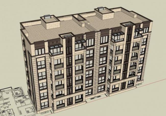 Sketchup住宅模型|多层住宅,西方古典风格 Sketchup住宅模型|多层住宅,西方古典风格