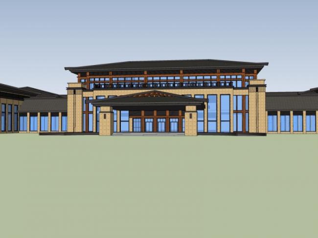 Sketchup商业模型|多层会所,中式风格 Sketchup商业模型|多层会所,中式风格