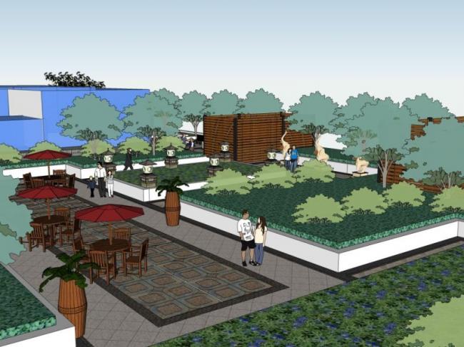 Sketchup景观模型|屋顶花园景观,现代风格 Sketchup景观模型|屋顶花园景观,现代风格