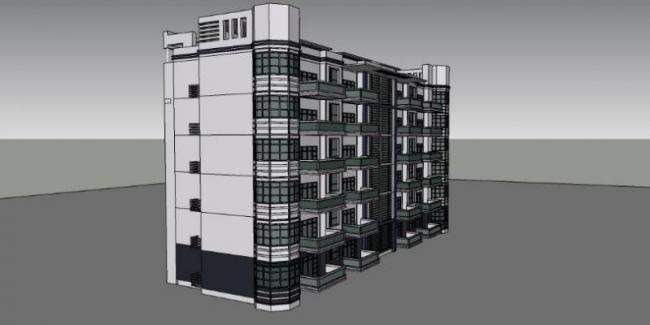 Sketchup住宅模型|多层住宅,现代风格 Sketchup住宅模型|多层住宅,现代风格