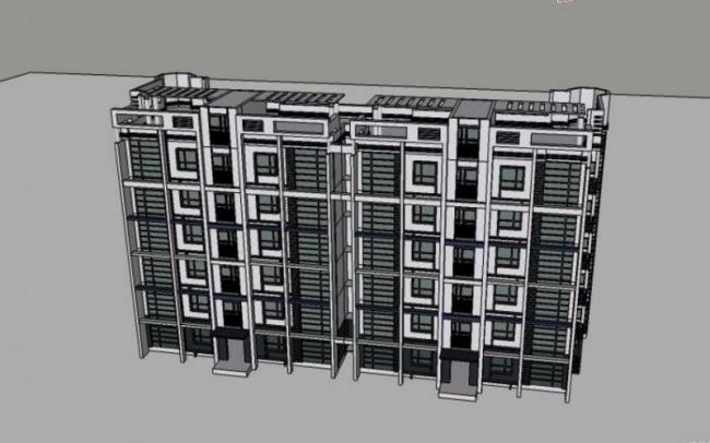 Sketchup住宅模型|多层住宅,现代风格 Sketchup住宅模型|多层住宅,现代风格