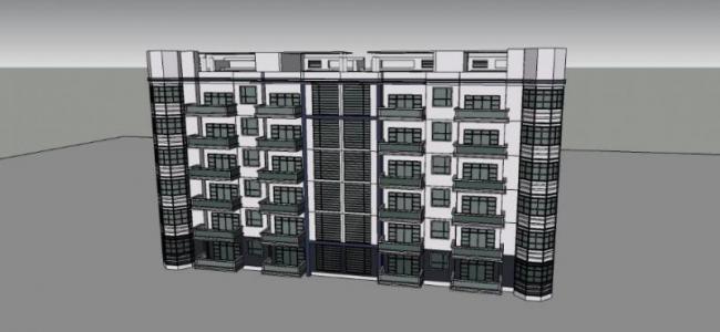 Sketchup住宅模型|多层住宅,现代风格 Sketchup住宅模型|多层住宅,现代风格