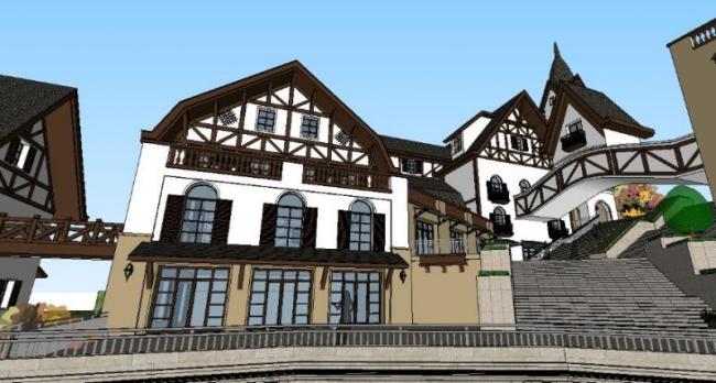 Sketchup商业模型|多层农庄会所,古典风格 Sketchup商业模型|多层农庄会所,古典风格