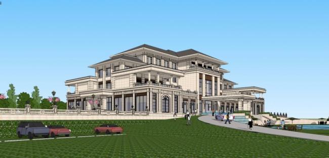 Sketchup商业模型|多层会所,古典风格 Sketchup商业模型|多层会所,古典风格