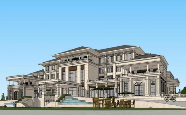 Sketchup商业模型|多层会所,古典风格 Sketchup商业模型|多层会所,古典风格