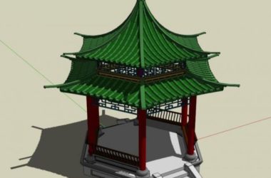 Sketchup小品模型|亭子,中式风格,小品-BIM建筑网