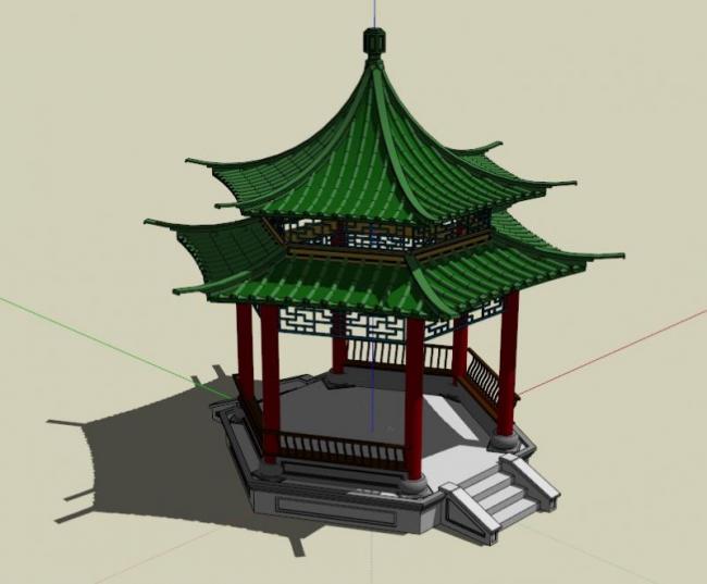 Sketchup小品模型|亭子,中式风格,小品 Sketchup小品模型|亭子,中式风格,小品