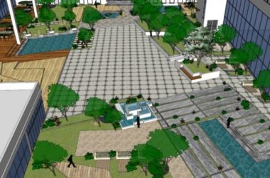 Sketchup景观模型|办公楼景观,现代风格-BIM建筑网