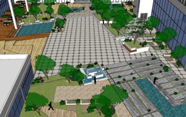 Sketchup景观模型|办公楼景观,现代风格 Sketchup景观模型|办公楼景观,现代风格
