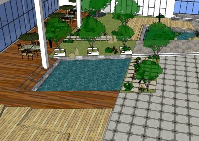 Sketchup景观模型|办公楼景观,现代风格 Sketchup景观模型|办公楼景观,现代风格