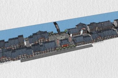 Sketchup商业模型|多层商业街，现代中式风格-BIM建筑网